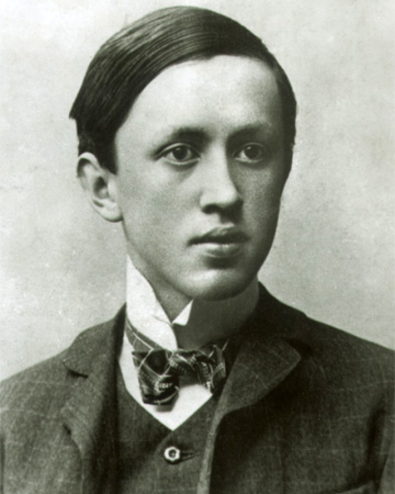 Black and white photograph of Czech writer Karel Čapek.