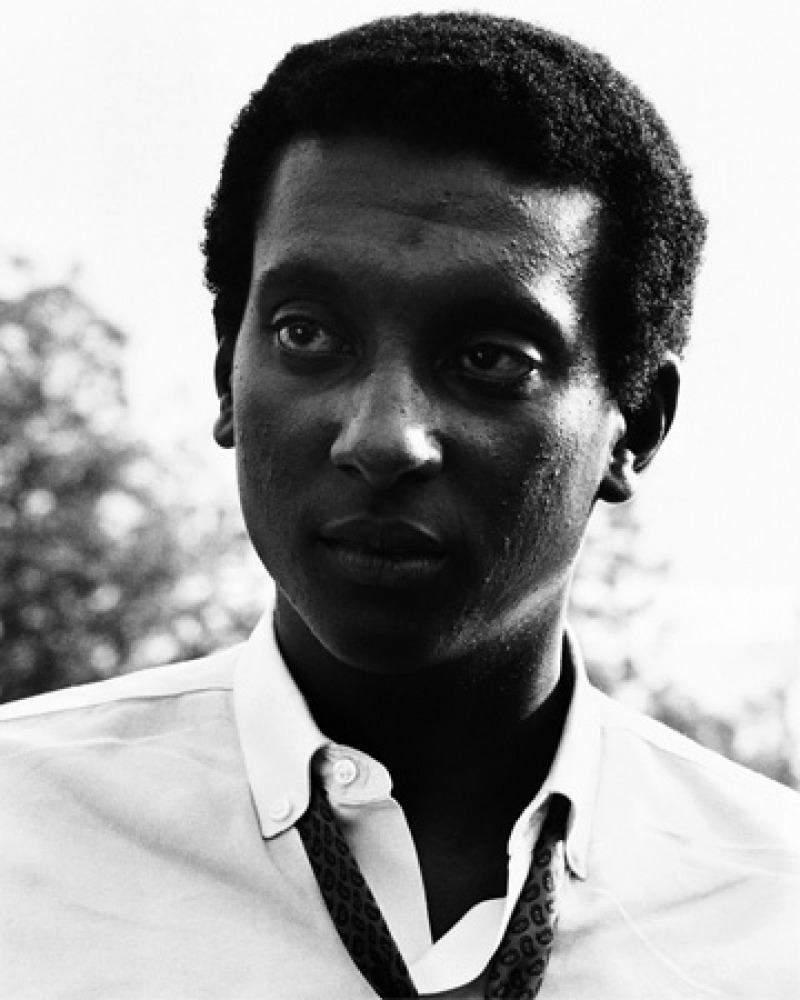 Black and white photograph of West-Indian-born civil rights activist Stokely Carmichael.