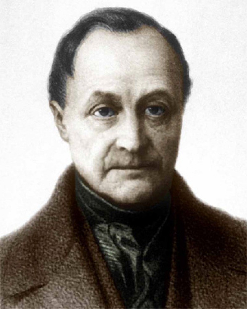 Color image of French philosopher Auguste Comte.