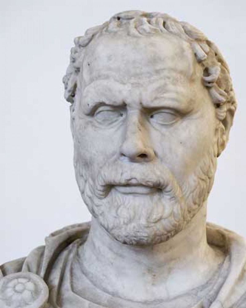 Marble bust of a bearded man