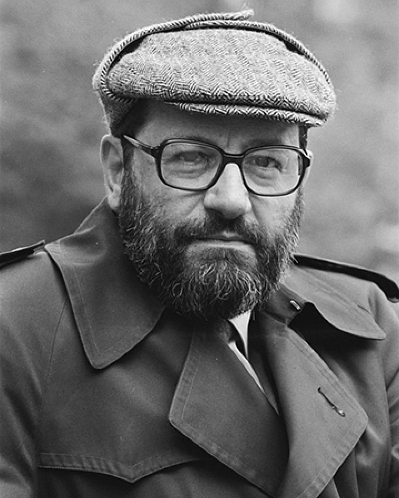 Italian literary critic and novelist Umberto Eco.