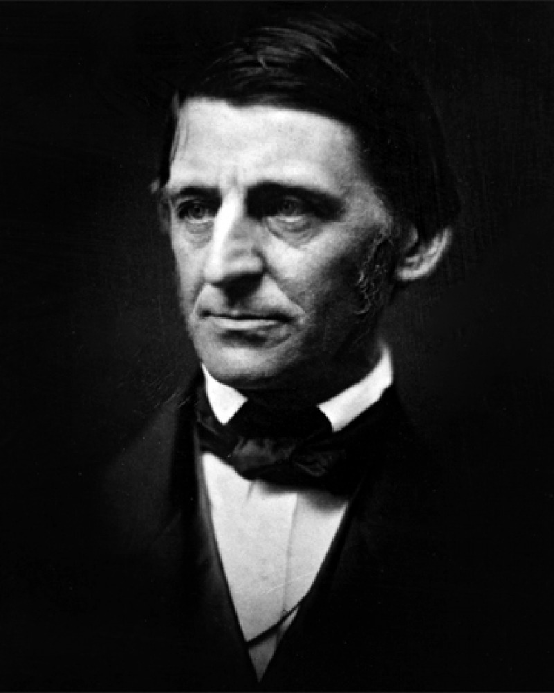 Black and white photograph of American writer and exponent of Transcendentalism Ralph Waldo Emerson.