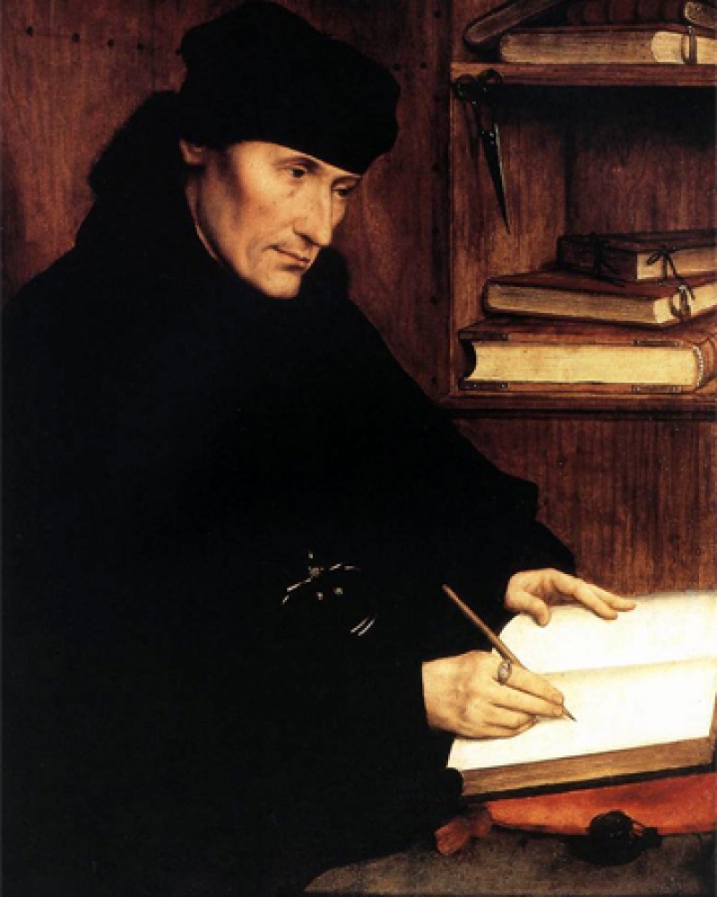 Painting of humanist and scholar Erasmus.