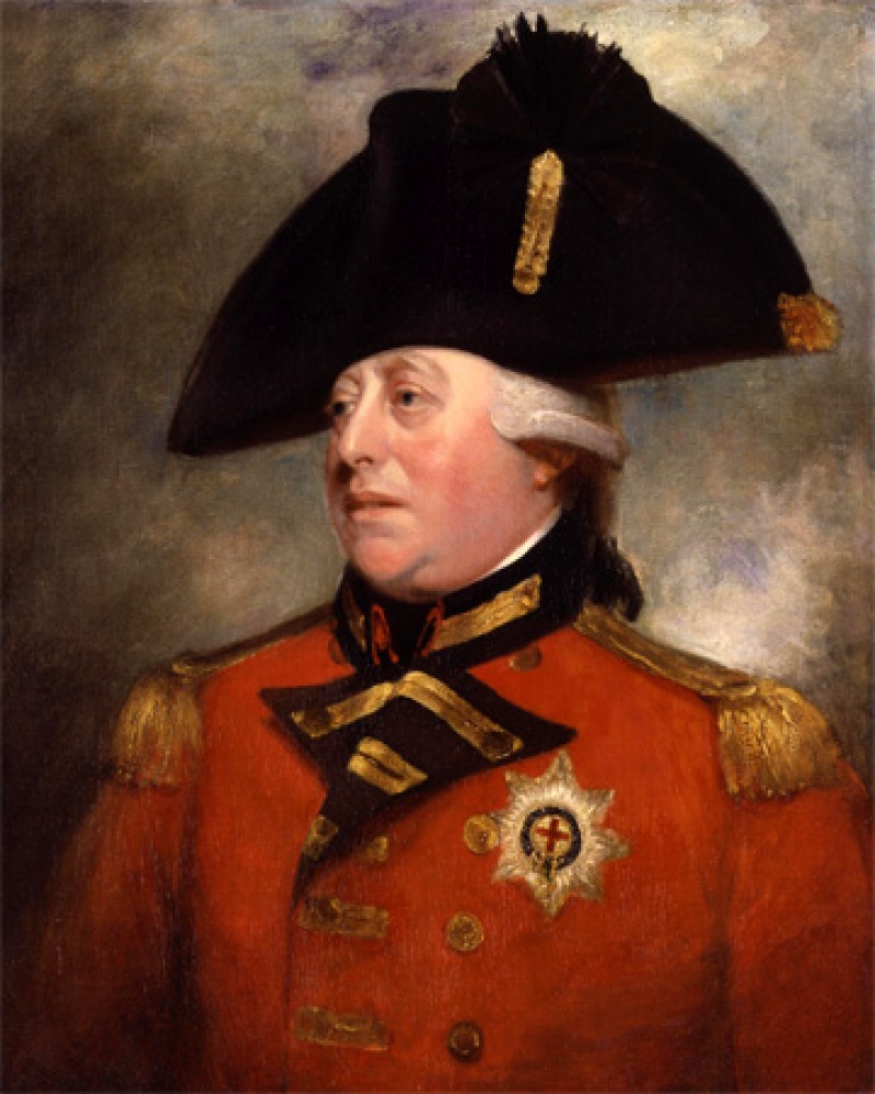 Portrait of King George III in military dress.