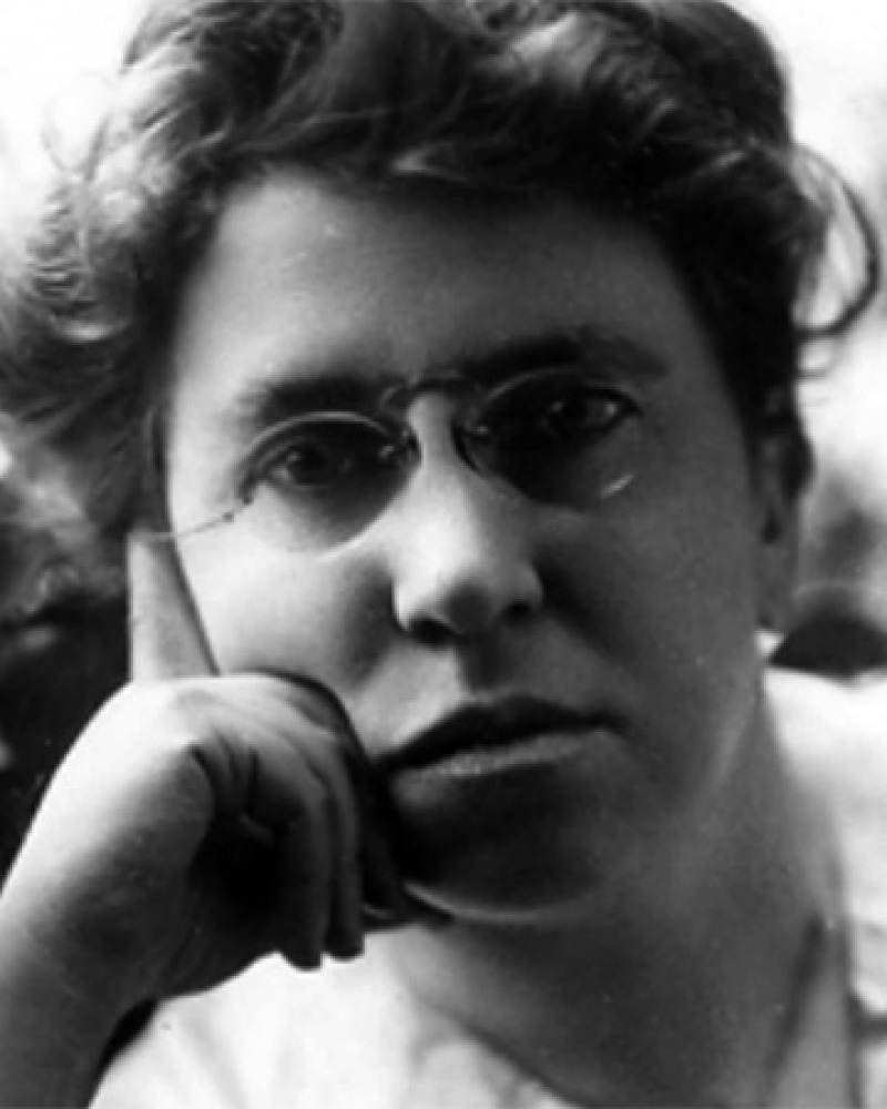 Black and white photograph of American anarchist Emma Goldman.
