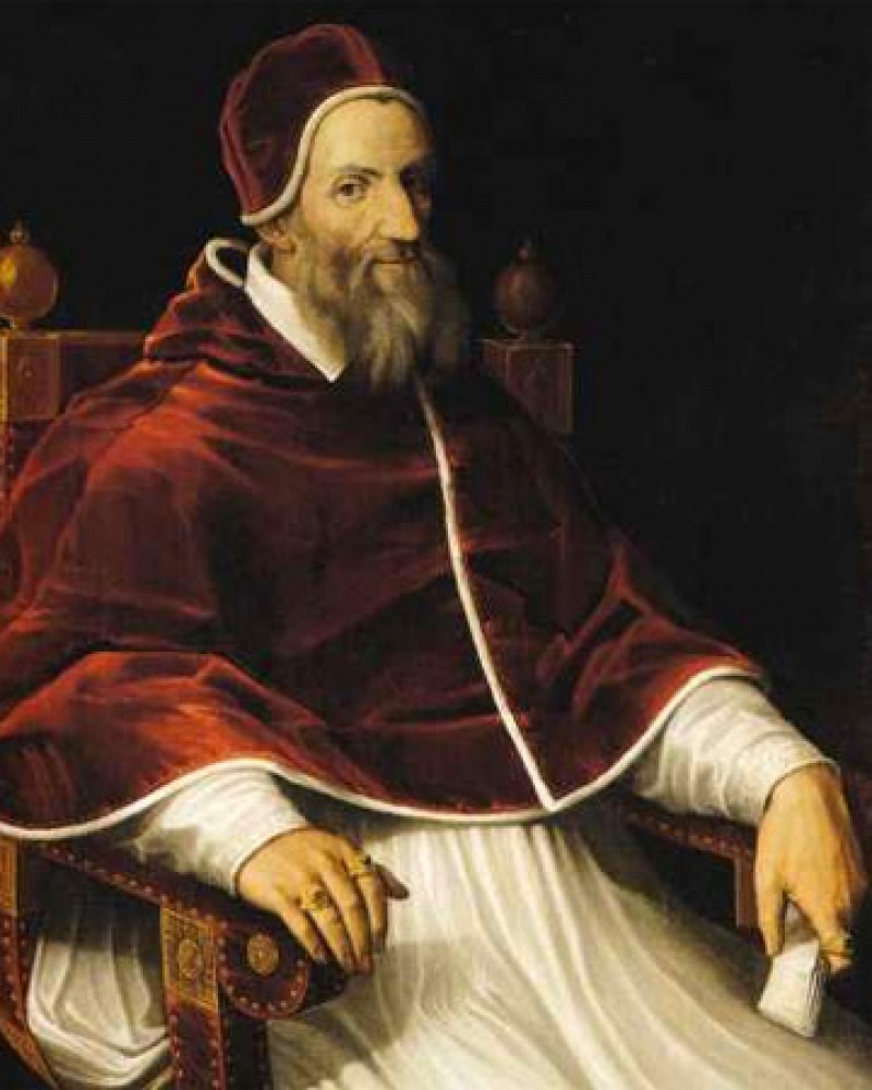 Portrait of Pope Gregory XIII seated.
