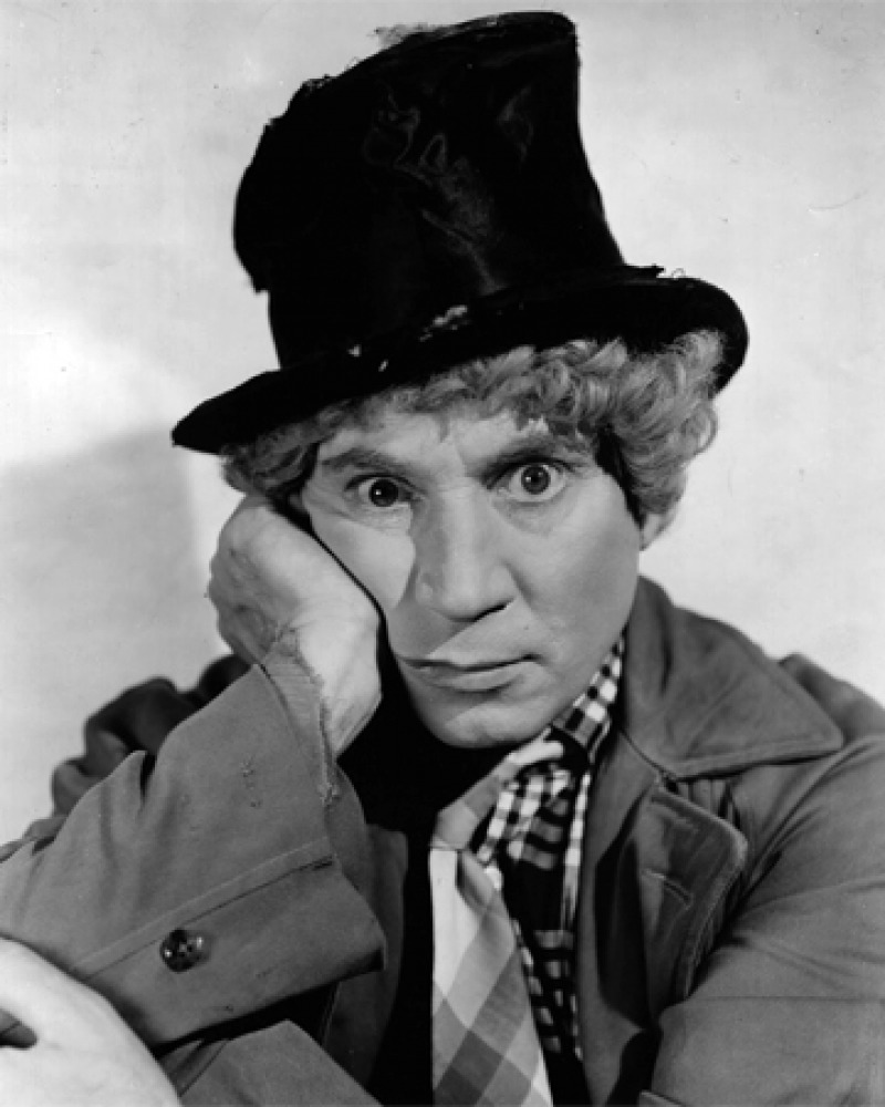 Photograph of American comedian and film star Harpo Marx.