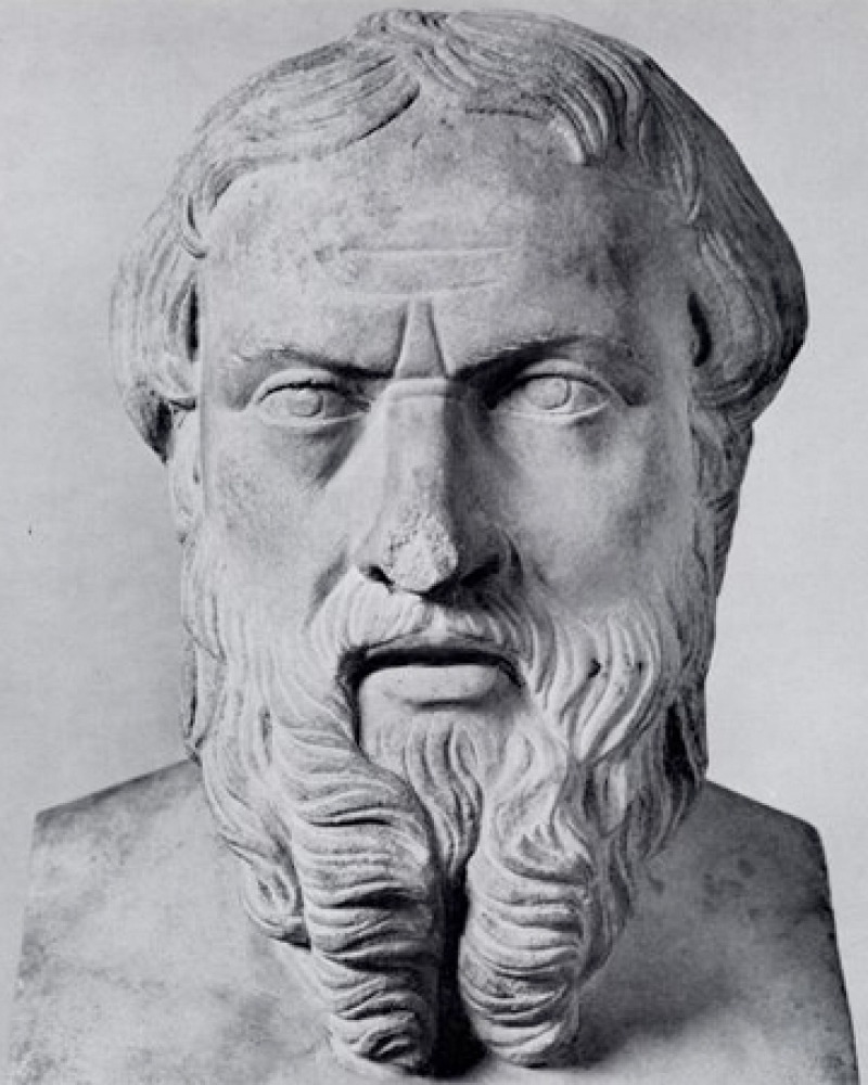 Sculpture bust of Greek historian Herodotus.