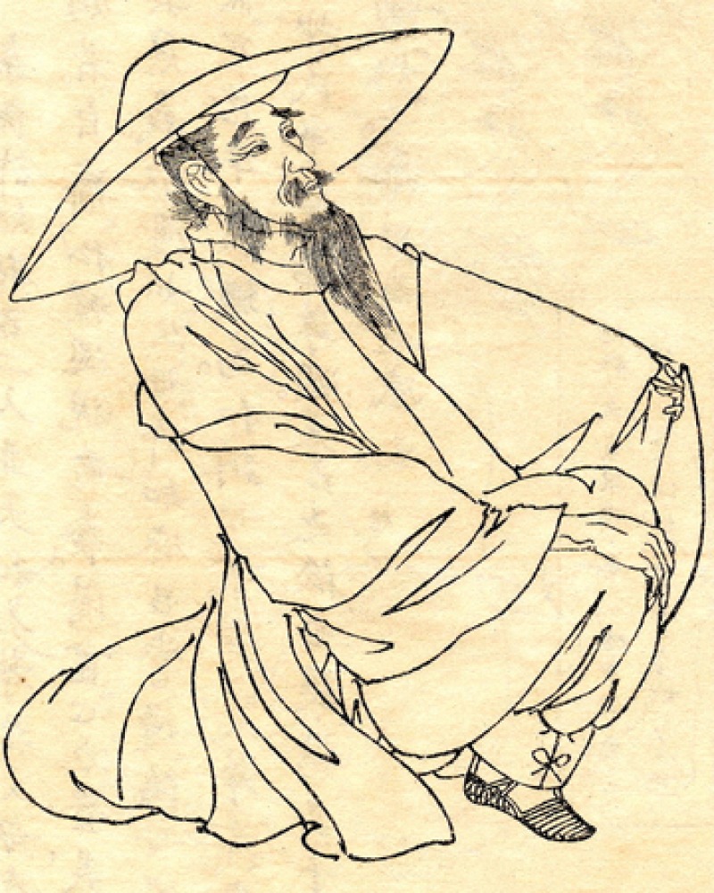 Image of Japanese poet Kakinomoto Hitomaro.