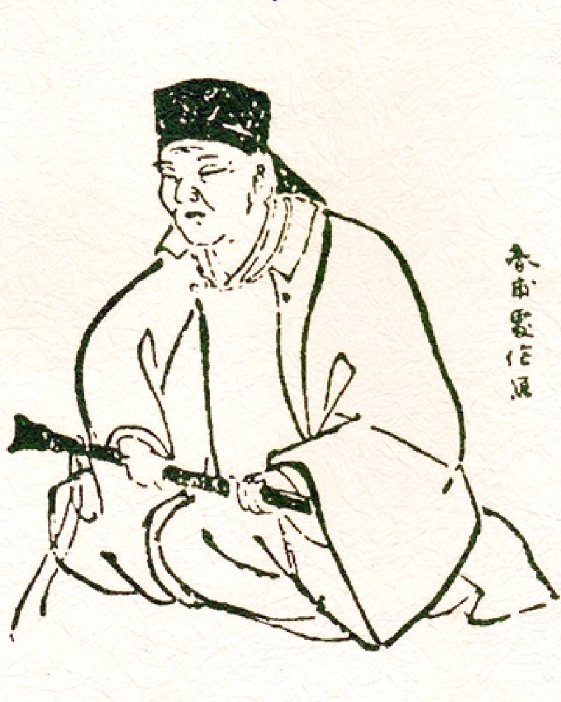 Black and white image of Japanese haiku poet Kobayashi Issa. 