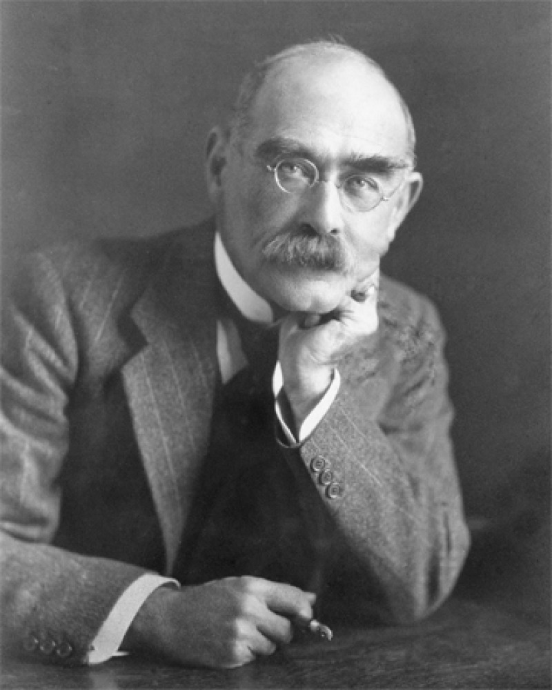 Photograph of English poet and novelist Rudyard Kipling.