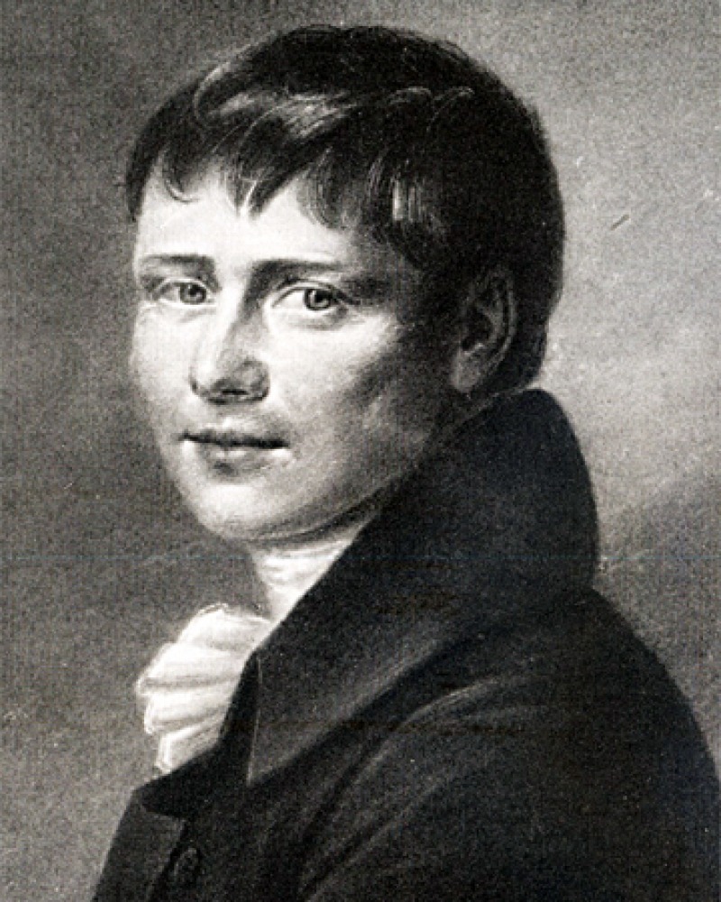 Black and white image of German dramatist Heinrich von Kleist.