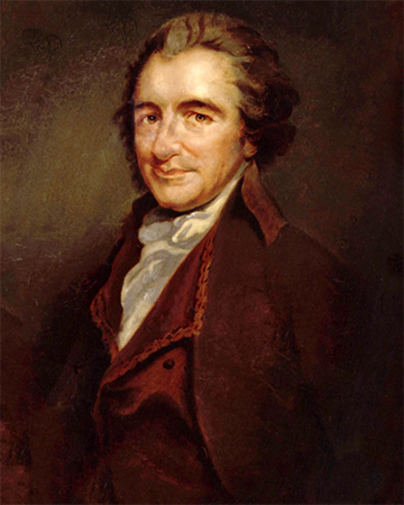 Portrait of English-American writer and polemicist Thomas Paine.