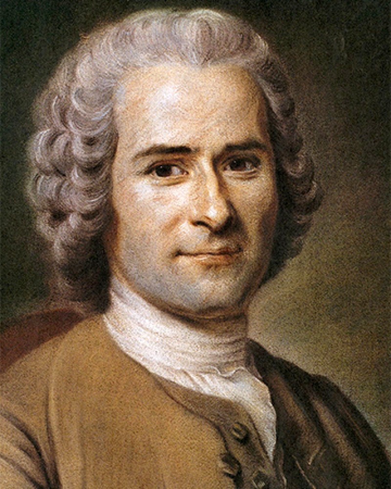 Portrait of Swiss-born philosopher, writer, and political theorist Jean-Jacques Rousseau.