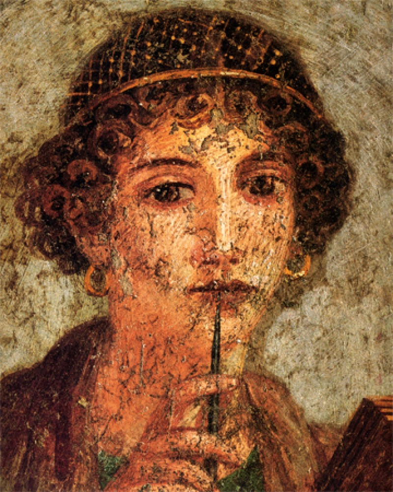 Depiction of Greek lyric poet Sappho.