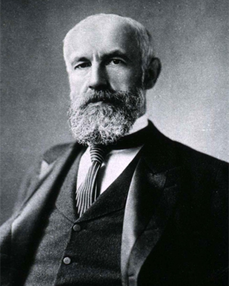 Black and white photograph of psychologist G. Stanley Hall.