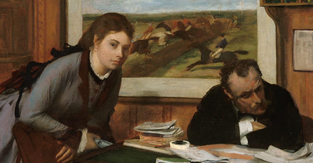 Sulking, by Edgar Degas, c. 1870. The Metropolitan Museum of Art, H.O. Havemeyer Collection, bequest of Mrs. H.O. Havemeyer, 1929. One new and uniqu