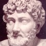 Sculpture bust of legendary Greek fabulist Aesop.