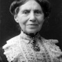 Black and white photograph of American Red Cross founder Clara Barton.