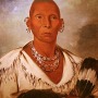 Painted portrait of Native American leader Black Hawk.