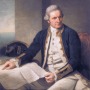 Painted portrait of British explorer James Cook.