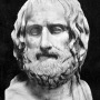 Sculpture bust of Greek dramatist Euripides.
