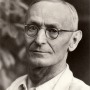 Black and white photograph of German writer Hermann Hesse.