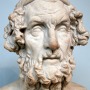 Portrait bust of presumed author of the Iliad and the Odyssey Homer.