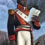 Color painting of leader of the Haitian independence movement Toussaint L’Ouverture.