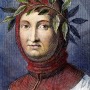 Color engraving of Italian poet, scholar, and humanist Petrarch.