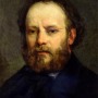 Painted portrait of French anarchist and journalist Pierre-Joseph Proudhon.