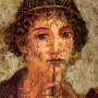 Depiction of Greek lyric poet Sappho.