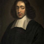 Painting of a man with shoulder-length curly hair wearing a white square collar