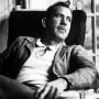 Black and white photograph of American novelist John Steinbeck.