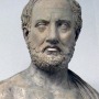 Classical bust of Thucydides.