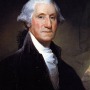 Portrait of American general and first president George Washington.