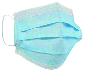 A photograph of a surgical face mask