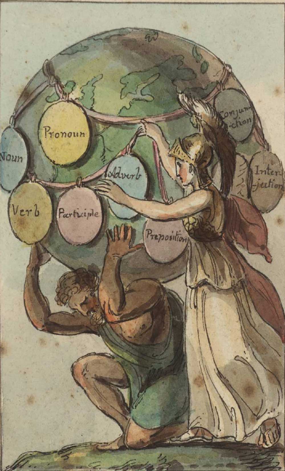 Minerva Preserving to the World the Latin Grammar, British School, eighteenth century.