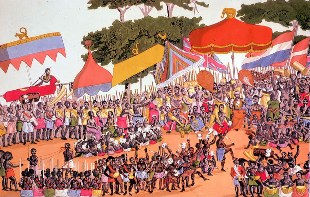 Yam Ceremony, Ashanti, by Thomas E. Bowdich, 1817. Wikimedia Commons.