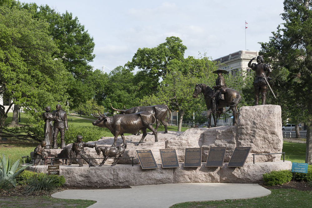 The Tejano Monument on the grounds of the Texas State Capitol in Austin, Texas, 2014. Photograph by Carol M. Highsmith. Library of Congress, Prints and Photographs Division.