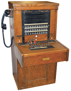 Wooden telephone switchboard