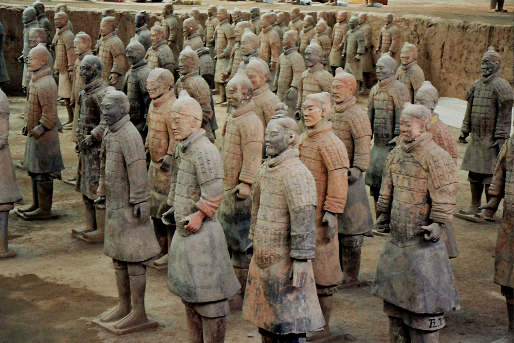 A few of the thousands of terracotta warriors found inside the mausoleum of Qin Shihuang, Xi’an, China.