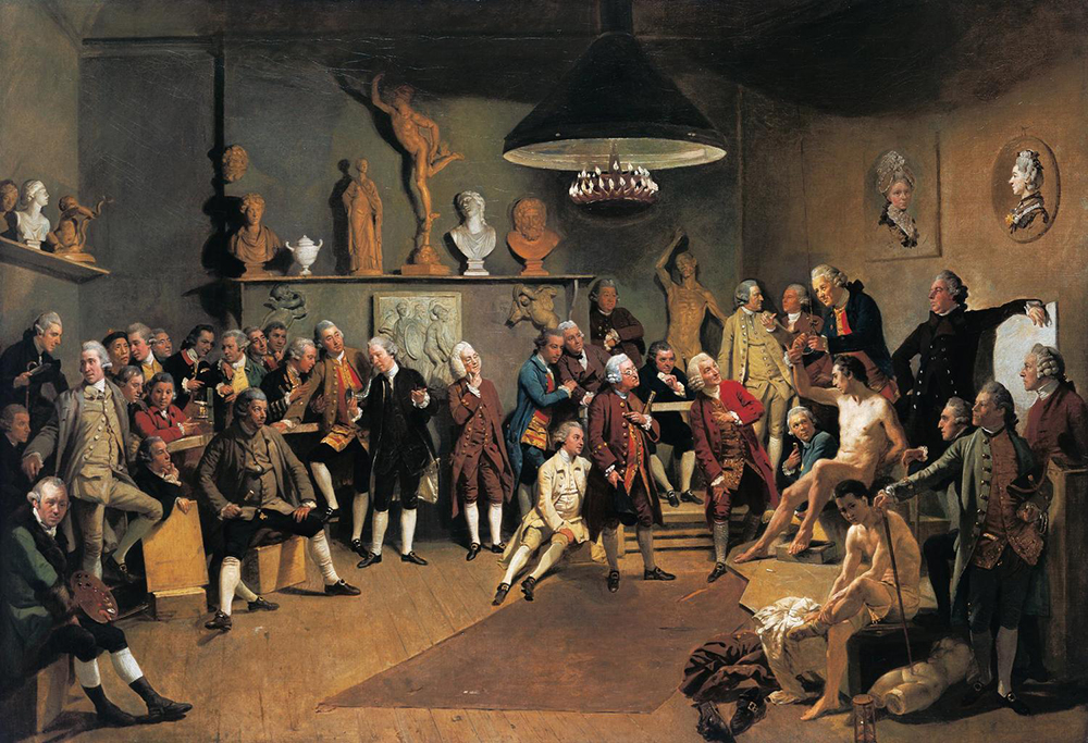 The Portraits of the Academicians of the Royal Academy, by Johan Zoffany, c. 1771.