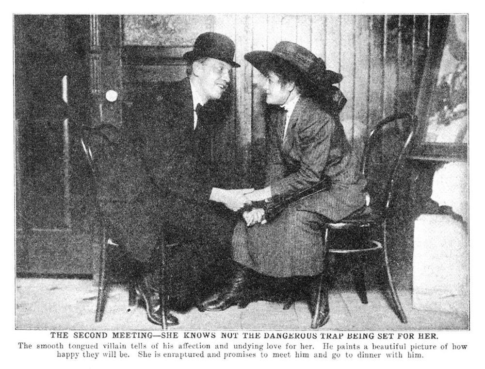 From The Great War on White Slavery; or, Fighting the Traffic in Young Girls, by Clifford G. Roe, 1911. Wikimedia Commons.