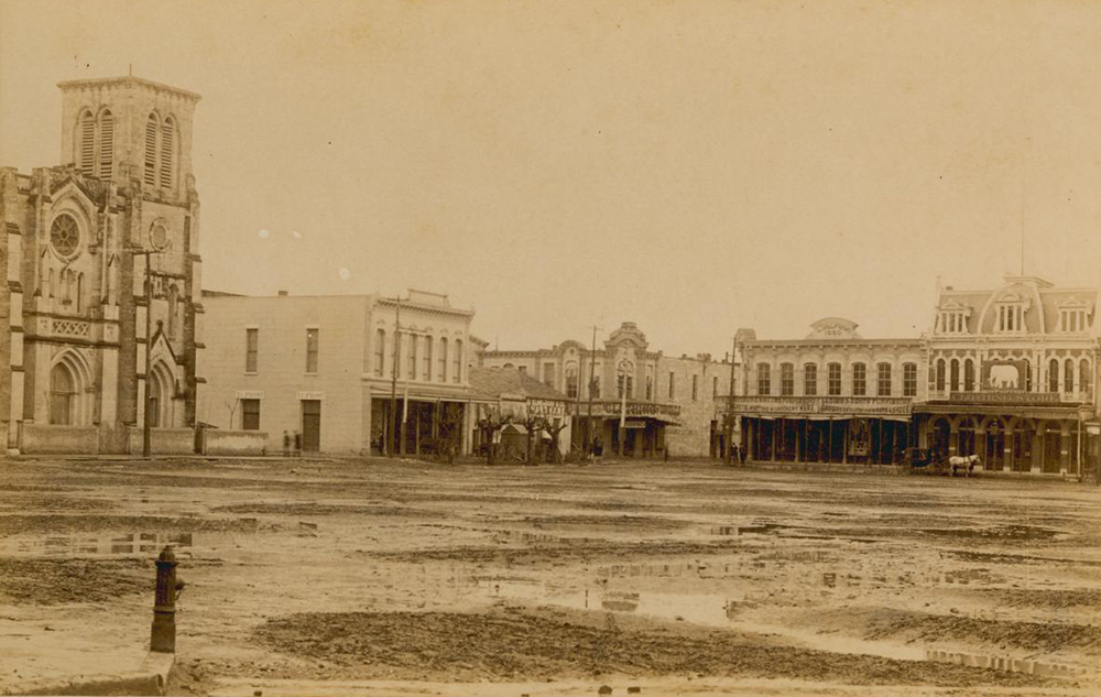 The Cathedral of San Fernando in San Antonio, Texas, 1889. Photograph by A.E. Paris. Austin History Center, Austin Public Library.