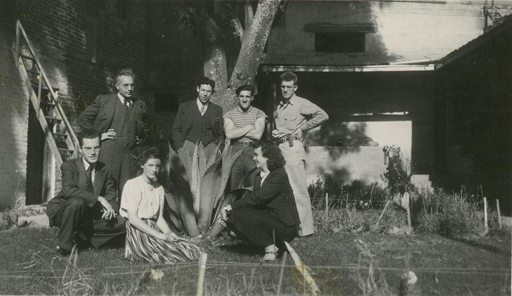 Photograph of members of Trotsky’s household in Coyoacán, 1940.