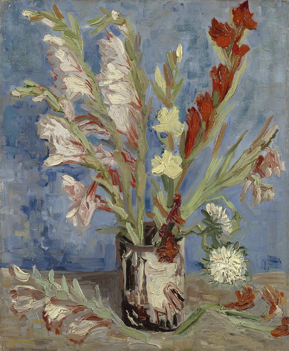 Vase with Gladioli and Chinese Asters, by Vincent Van Gogh, 1886. Van Gogh Museum, Amsterdam.