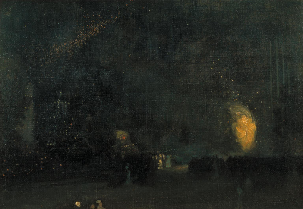Nocturne: Black and Gold—The Fire Wheel, by James Abbott McNeill Whistler, 1875. Photograph © Tate (CC-BY-NC-ND 3.0). 