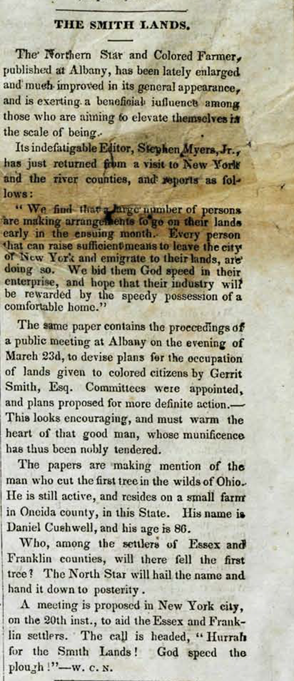 The North Star, April 14, 1848. Central Library of Rochester and Monroe County, Historical Newspapers Collection.