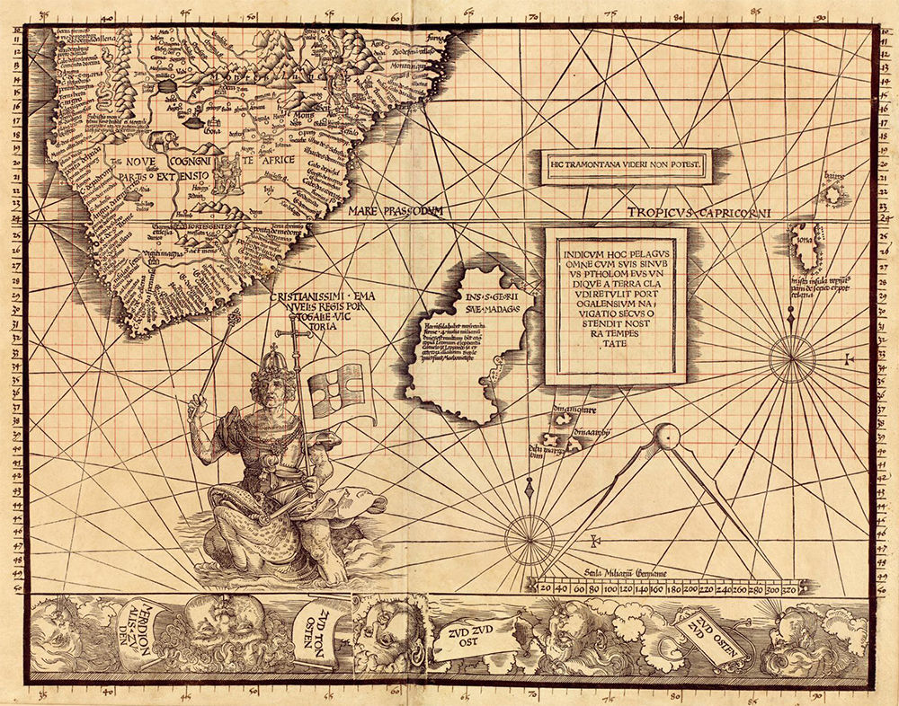 Plate 11 of Carta Marina, by Martin Waldseemüller, 1516. Library of Congress. 